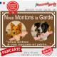 Photo personnalisable, plaque pluriel portail marron chocolat brun "Nous Montons la Garde, risques périls" look plaque de rue