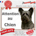Skye Terrier, plaque photo extérieure portail "Attention au Chien" 3 tailles LUX D