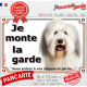 Bobtail, plaque portail extérieure "Je Monte la Garde, entre à vos risques et périls" photochien résiste intempéries
