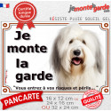 Bobtail, plaque portail "Je Monte la Garde, risques périls" 3 tailles LUX D
