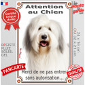 Bobtail, plaque verticale "Attention au Chien, pas sans autorisation" 2 tailles VL D