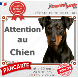 Manchester Terrier, plaque extérieure portail "Attention au Chien" photo résiste intempéries