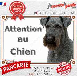 Terrier Kerry Blue, plaque extérieure portail "Attention au Chien" photo résiste intempéries