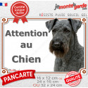Terrier Kerry Blue, plaque photo extérieure portail "Attention au Chien" 3 tailles LUX D
