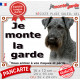 Terrier Kerry Blue Tête, plaque portail "Je Monte la Garde, entrez à vos risques périls" photo résiste intempéries
