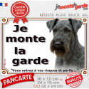 Terrier Kerry Blue, plaque portail "Je Monte la Garde, risques périls" 3 tailles LUX D