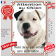 Amstaff blanc et noir tête, plaque portail verticale "Attention au Chien, pas sans autorisation" american Staff