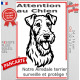 Plaque portail verticale "Attention au Chien, notre Airedale Terrier surveille et protège" dessin stylisé noir et blanc, résiste
