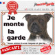 Staffie bringé, plaque portail extérieur "Je Monte la Garde, risques périls" photo staffy zébré résiste intempéries