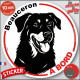 Disque autocollant "Beauceron à Bord" en noir et blanc. Sticker adhésif rond vitre voiture résiste intempéries