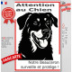 Plaque portail verticale "Attention au Chien, notre Beauceron surveille et protège" dessin stylisé noir, résiste intempéries