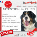 Bouvier Bernois, sticker humour extérieur "Attention au Chien, Jetez Vous au Sol" 2 tailles JET D
