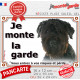 Bouvier des Flandres, plaque portail extérieur "Je Monte la Garde, risques périls" pancarte photo noir attention au chien