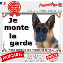 Berger Allemand poils courts, plaque "Je Monte la Garde, risques périls" 3 tailles LUX D