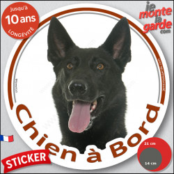 Berger Hollandais poils courts, sticker voiture rond "Chien à Bord" 2 tailles D