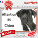 Cane Corso noir, plaque portail "Attention au Chien" 3 tailles LUX D
