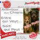 Photo Personnalisable, plaque portail humour PLURIEL "Attention aux Chiens, Entre qui Veut, Sort qui Peut" avec votre chien