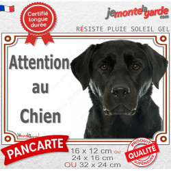 Labrador Noir, plaque portail "Attention au Chien" photo extérieure résiste intempéries