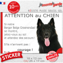 Groenendael, sticker humour extérieur "Attention au Chien, Jetez Vous au Sol" 2 tailles JET D