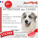 Montagne des Pyrénées, sticker humour extérieur "Attention au Chien, Jetez Vous au Sol" 2 tailles JET D