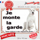 Dogue Argentin Assis, panneau portail "Je monte la garde, entrez vos risques et périls" photo Dogo résiste intempéries