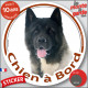 Akita américain bringé, sticker autocollant rond "Chien à Bord" Disque photo adhésif résiste intempéries