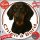 Bruno du Jura, disque photo autocollant "Chien à Bord" Sticker adhésif rond vitre voiture résiste intempéries
