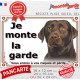 Labrador Chocolat marron, Plaque portail extérieur "Je Monte la Garde, entrez à vos risques et périls" photo résiste intempéries
