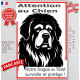 Plaque portail verticale "Attention au Chien, notre Dogue du Tibet surveille et protège" dessin stylisé noir, résiste intempérie