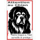 Plaque portail verticale "Attention au Chien, notre Dogue du Tibet surveille et protège" dessin stylisé noir SEO sans calque