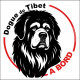 Dogue du Tibet, sticker autocollant rond "Chien à Bord" disque adhésif vitre voiture résiste intempéries SEO sans calque