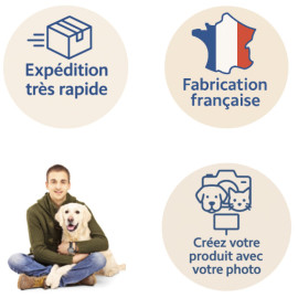 Plaque verticale "Attention au Chien, notre Dogue Argentin surveille et protège" 2 tailles D