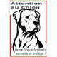 Plaque portail verticale "Attention au Chien, notre Dogue Argentin surveille et protège" dessin stylisé noir SEO sans calque