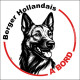 Berger Hollandais, sticker autocollant rond "Chien à Bord" disque adhésif vitre voiture SEO sans calque