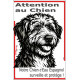 Plaque portail verticale "Attention au Chien, notre Chien d'Eau Espagnol surveille et protège" SEO sans calque