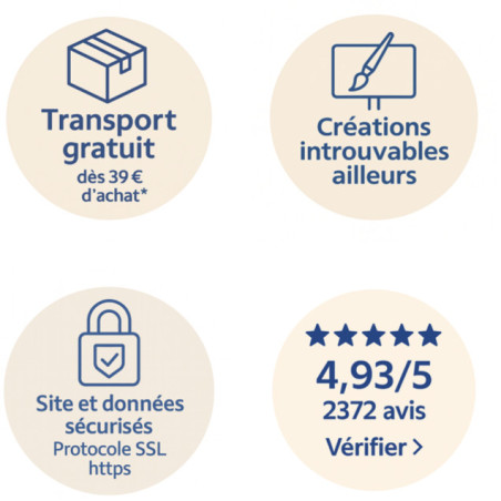 Disque autocollant voiture "Epagneul Français à Bord" noir et blanc 2 tailles D