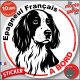 Epagneul Français, sticker autocollant rond "Chien à Bord" disque adhésif vitre voiture résiste intempéries