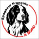 Epagneul Français, sticker autocollant rond "Chien à Bord" disque adhésif vitre voiture SEO sans calque
