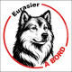 Eurasier, sticker autocollant rond "Chien à Bord" disque vitre voiture résiste intempéries SEO sans calque