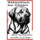 Plaque portail verticale "Attention au Chien, notre Fila Brasileiro surveille et protège" dessin stylisé SEO sans calque