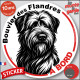 Bouvier des Flandres, sticker autocollant rond "Chien à Bord" disque adhésif vitre voiture résiste intempéries