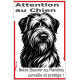 Plaque portail verticale "Attention au Chien, notre Bouvier des Flandres surveille et protège" dessin stylisé SEO sans calque