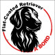 Flat-Coated Retriever, sticker autocollant rond "Chien à Bord" disque adhésif vitre voiture SEO sans calque