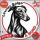 Lévrier Galgo Espagnol, sticker autocollant rond "Chien à Bord" disque adhésif vitre voiture résiste intempéries