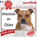 Staffie Fauve, plaque portail photo "Attention au Chien" 3 tailles LUX D