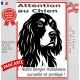 Plaque portail verticale "Attention au Chien, notre Setter Gordon surveille et protège" dessin stylisé résiste intempéries