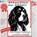 Plaque verticale "Attention au Chien, notre Setter Gordon surveille et protège" 2 tailles D