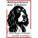 Plaque portail verticale "Attention au Chien, notre Setter Gordon surveille et protège" dessin stylisé SEO sans calque