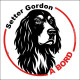 Setter Gordon, sticker autocollant rond "Chien à Bord" disque adhésif vitre voiture SEO sans calque