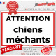 "Attention ChienS MéchantS", Plaque de Portail avec Liseré Rouge au pluriel, résiste intempéries